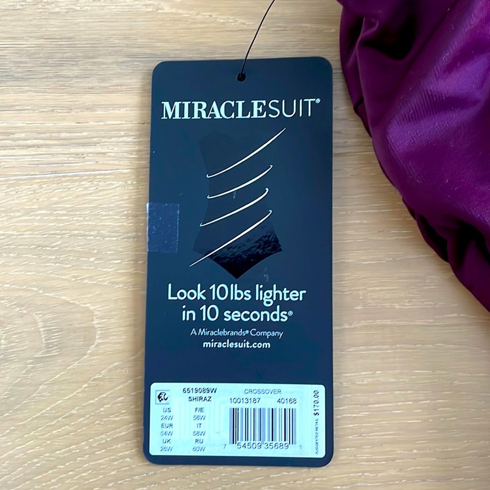 Nwt Miraclesuit Womens Plus Size Solid Crossover One-Piece Style - 24W - Picture 5 of 6